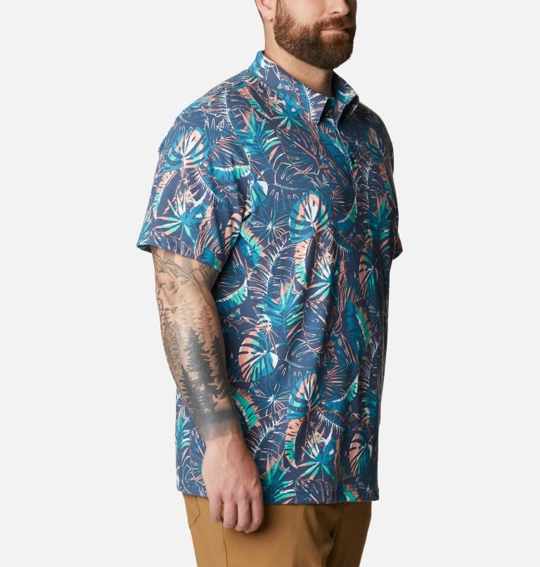 Men's Columbia Thistletown Hills Polo Shirts Navy | Plus Size CA-A48A6